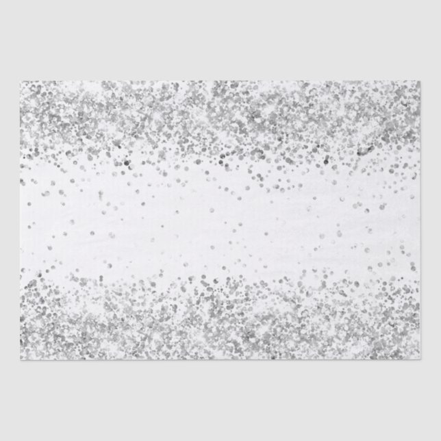 White silver glitter sparkle Christmas Xmas Tissue Paper (Front)