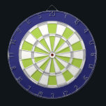 White, Silver, Lime, And Navy Dartboard<br><div class="desc">White,  Silver,  Lime,  And Navy Blue Coloured Dart Board Game Including 6 Brass Darts</div>