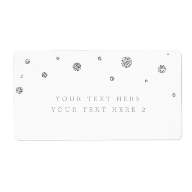 White & Silver Modern Dots Party Package Label (Front)