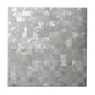 White Silver Mother Of Pearl Tiled Tile