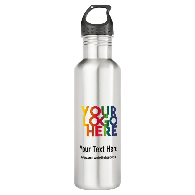 White Simple Business Logo 710 Ml Water Bottle (Front)