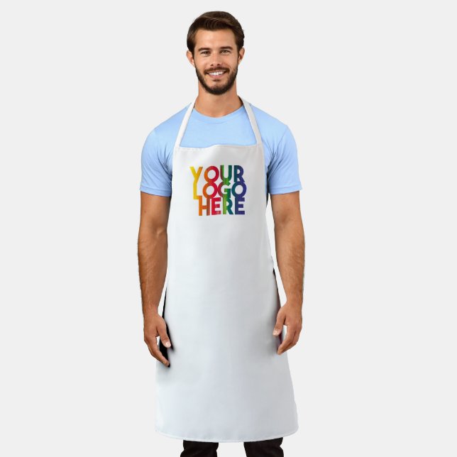 White Simple Business Logo Apron (Worn)