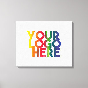 White Simple Business Logo Canvas Print