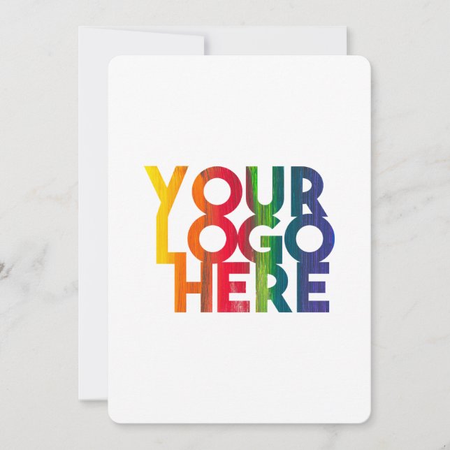 White Simple Business Logo Company Note Card (Front)