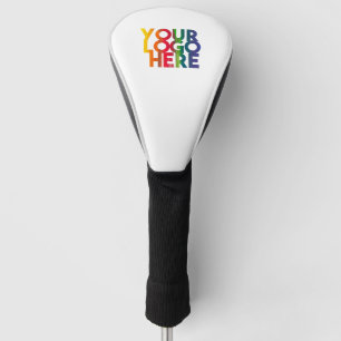 White Simple Business Logo Golf Head Cover