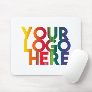 White Simple Business Logo Mouse Pad