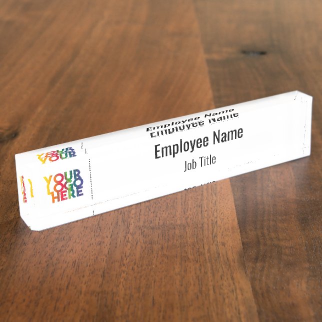 White Simple Business Logo Nameplate (Side)