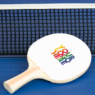 White Simple Business Logo Table Tennis Ping Pong Paddle