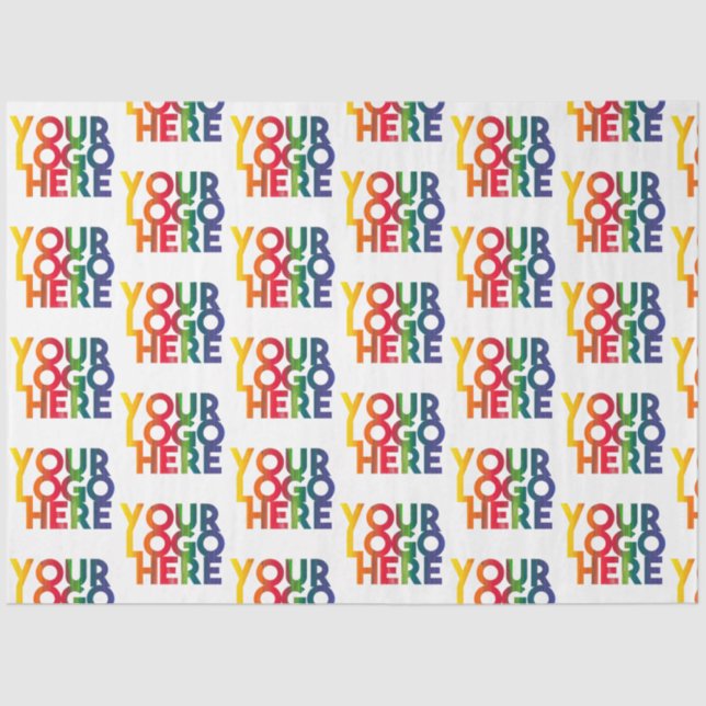 White Simple Business Logo Tissue Paper (Front)