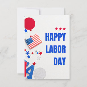 White Simple Happy Labour Day  Invitation