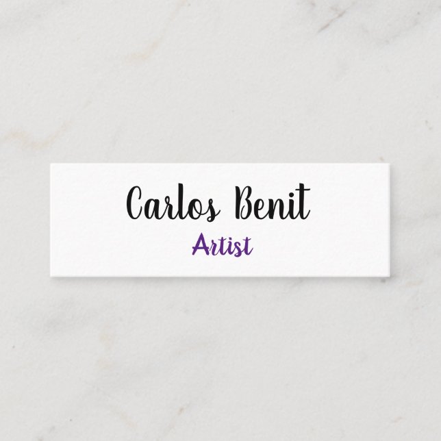 white simple minimal text style BUSINESS CARD (Front)