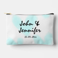 white simple minimal text style wedding blue heart
