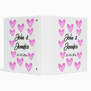 white simple minimal text style wedding pinkheart binder