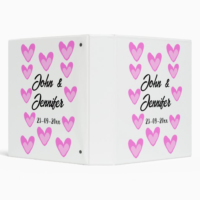 white simple minimal text style wedding pinkheart  binder (Background)