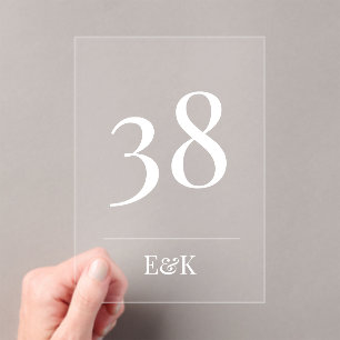 White Simple Modern Acrylic Arch Table Numbers