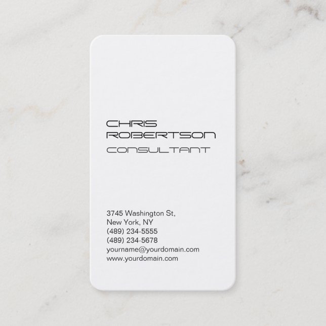White Simple Modern Attractive Charm Business Card (Front)