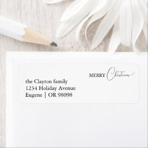 White Simple Modern Christmas Return Address
