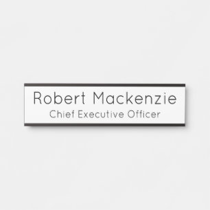 White Simple Modern Hanging Door Sign Name Plate