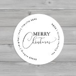White Simple Modern Merry Christmas Envelope Seals<br><div class="desc">Introducing our White Simple Modern Merry Christmas Envelope Seals design, where simplicity meets elegance with a touch of Christmas charm. Offering a bright white and black aesthetic that brings a sense of clean sophistication to your holidays, making it a contemporary choice for those who appreciate a modern twist on traditional...</div>