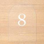 White Simple Modern Wedding Acrylic Table Numbers<br><div class="desc">Link Here To See Zazzle Review This Product https://www.youtube.com/watch?v=R1R26IzwDDg ***this design is part of a collection*** _______________________ this design template is fully editable and customizable by you the customer - click personalize further button if you wish to move, add, delete, or make significant changes to the design _______________________ *if you...</div>