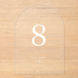 White Simple Modern Wedding Acrylic Table Numbers<br><div class="desc">Link Here To See Zazzle Review This Product https://www.youtube.com/watch?v=R1R26IzwDDg ***this design is part of a collection*** _______________________ this design template is fully editable and customizable by you the customer - click personalize further button if you wish to move, add, delete, or make significant changes to the design _______________________ *if you...</div>
