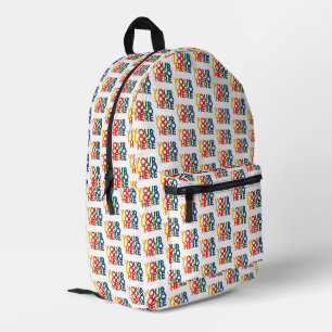 White Simple Personalized Business Logo Swag Printed Backpack