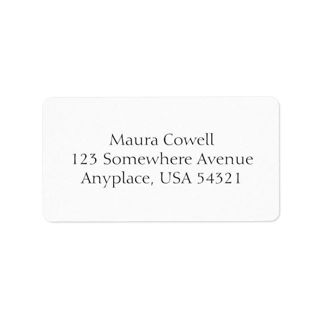 White Simple Plain Address Labels (Front)