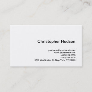 White Simple Plain Business Card