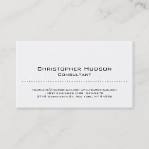 White Simple Plain Consultant Business Card