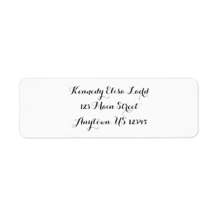 White Simple Plain Cursive Return Address Labels