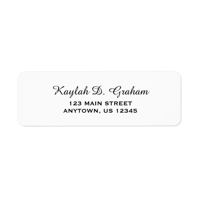 White Simple Plain Return Address Labels (Front)