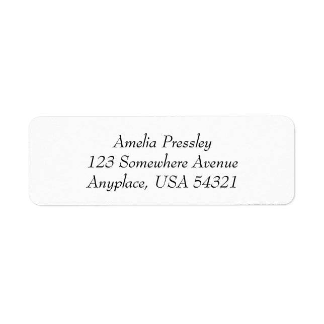 White Simple Plain Return Address Labels (Front)