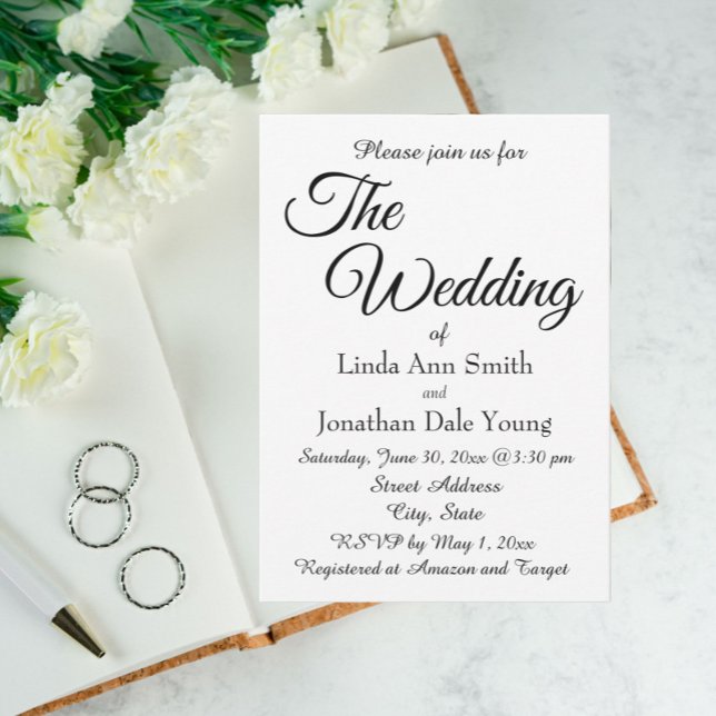 White Simple Style Wedding Invitation (In Situ Wedding)