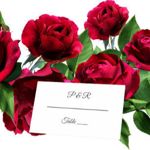 White Simple Stylized Script Wedding Place Card