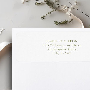 White   Simple Wedding Return Address