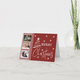 White Simplistic Merry Christmas Tree Card