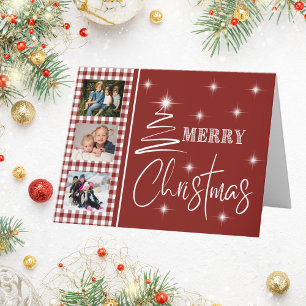 White Simplistic Merry Christmas Tree  Card