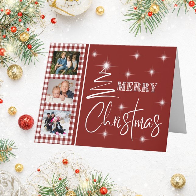 White Simplistic Merry Christmas Tree  Card (Creator Uploaded)