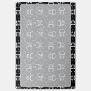 White Skull and Crossbones graphic Pattern Post-it Notes