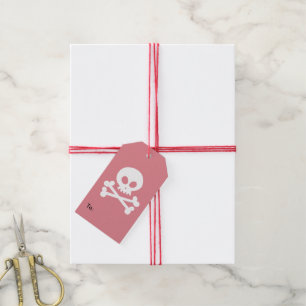 white skull gift tags