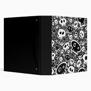 White Skull Pattern Binder