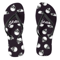 White skulls on purple pattern