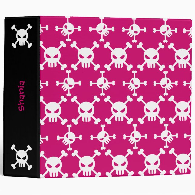 White Skulls Patterned Binder (Front/Spine)
