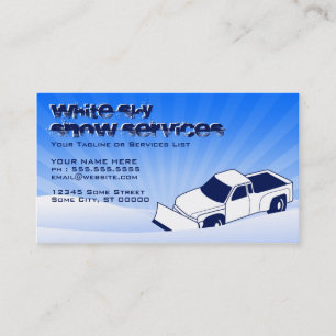 white sky snow services business card