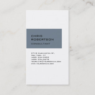 White Slate Grey Attractive Charming Business Card
