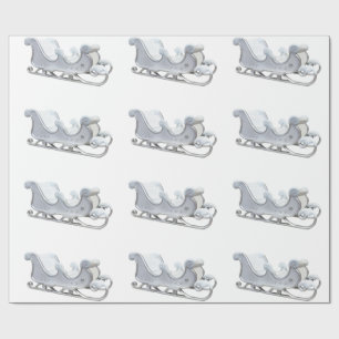White Sleigh Wrapping Paper