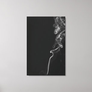 White Smoke Against A Black Background Canvas Print