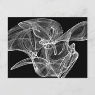 White Smoke Fractal Postcard