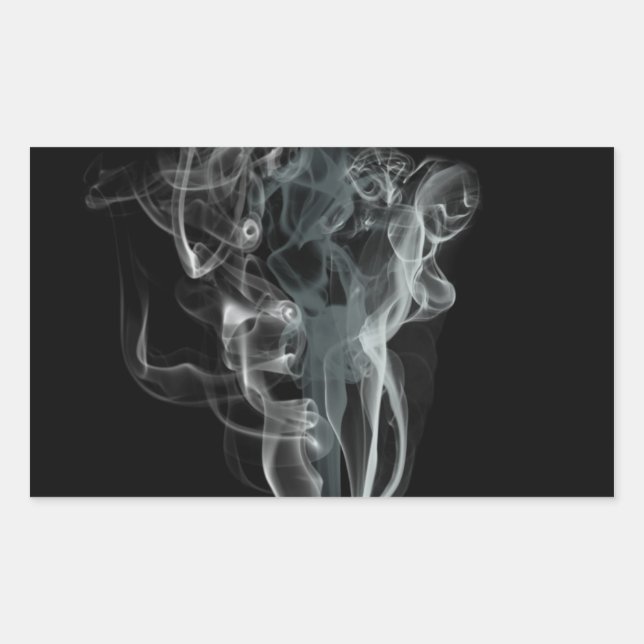 White smoke on black background sticker (Front)