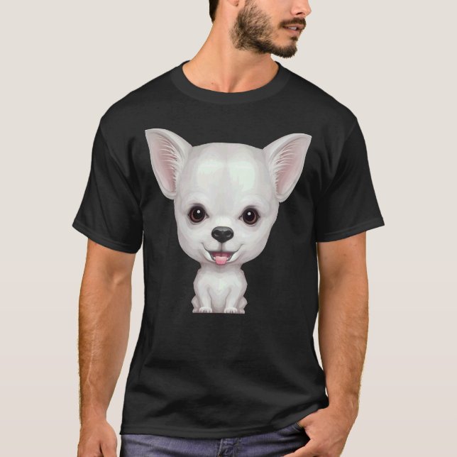 White Smooth Coat Chihuahua T-Shirt (Front)